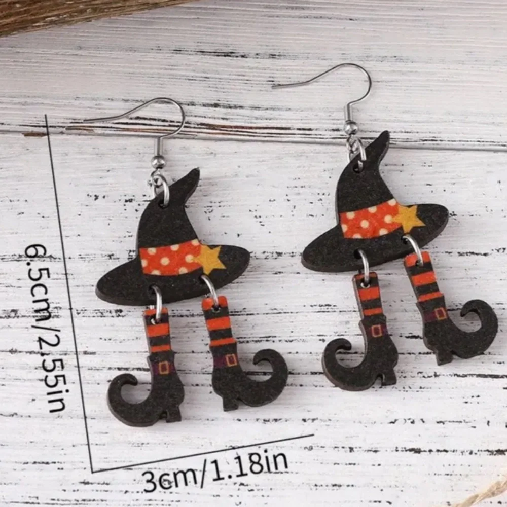 NWT! Wood Halloween Holiday Pierced Dangle Earrings! You Pick ONE Pair!